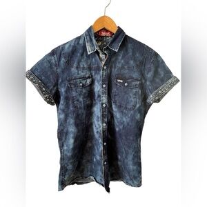 Levi’s Denim Washed Stretch Floral Western Country Size Large